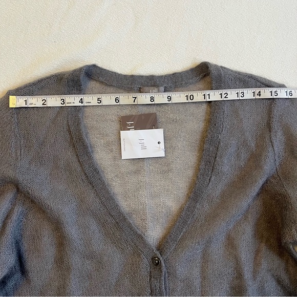 J. Jill grey Button-Up Cardigan mohair blend medium women’s NWT - Picture 7 of 9